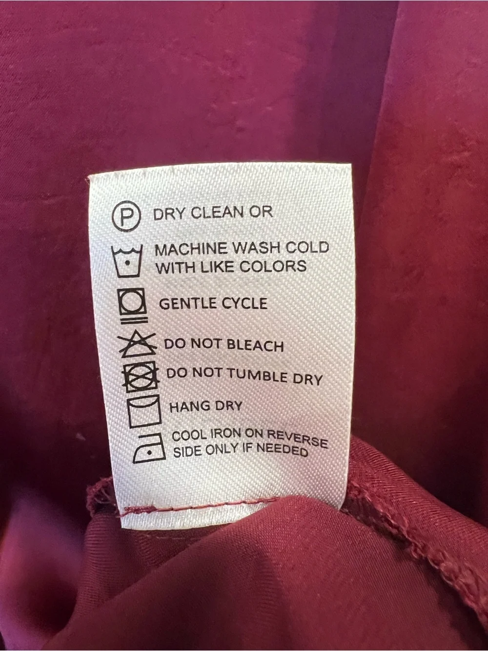 Reset R Label Satin Button Front Tunic Blouse Currant Maroon Size Small Office